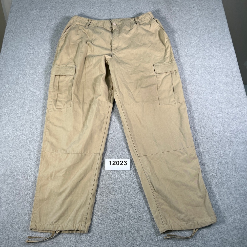 Pudala Uniforms Cargo Pants Men XL Beige Ripstop Tactical BDU Cinch Hem Casual